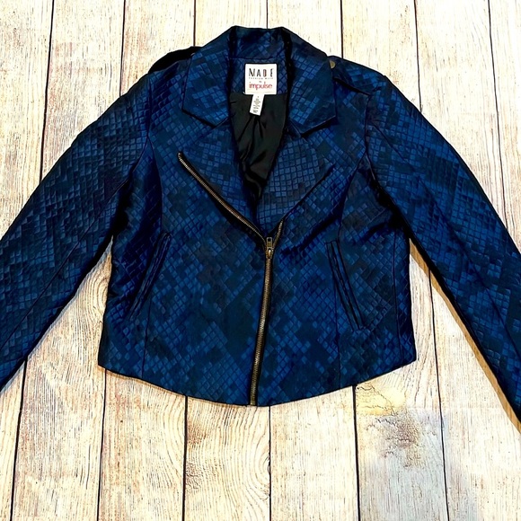 Impulse MADE Fashion Week for Impulse Moto jacket Navy Iridescent Size S - Picture 2 of 12